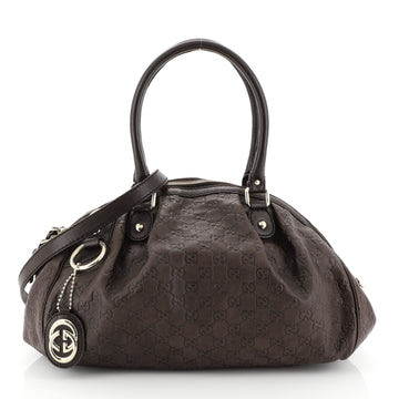 Sukey Convertible Boston Bag Guccissima Leather