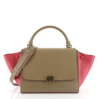 Bicolor Trapeze Handbag Leather Small