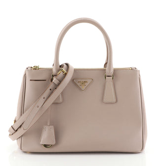 Double Zip Lux Tote Saffiano Leather Small