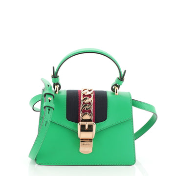 Gucci Sylvie Top Handle Bag Leather Mini