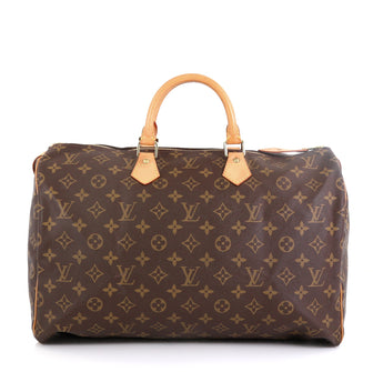 Louis Vuitton Speedy Handbag Monogram Canvas 40 Brown 45922309