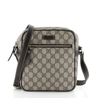 Gucci Front Zip Messenger GG Coated Canvas Small Brown 45922322