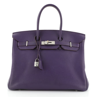 Hermes Birkin Handbag Purple Togo with Palladium Hardware 35 Purple 45922333