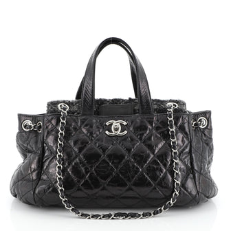 Chanel Portobello Tote Quilted Glazed Calfskin and Tweed East West