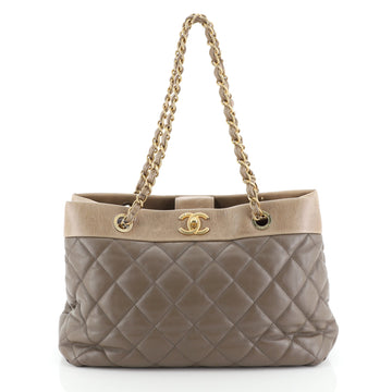 Chanel Soft Elegance Tote Quilted Distressed Calfskin Medium