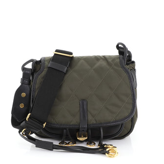 Prada Corsaire Messenger Bag Quilted Nylon and Calfskin Black 45922344