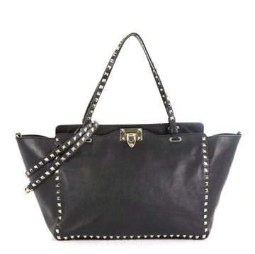 Valentino Rockstud Tote Soft Leather Medium Black 4592237