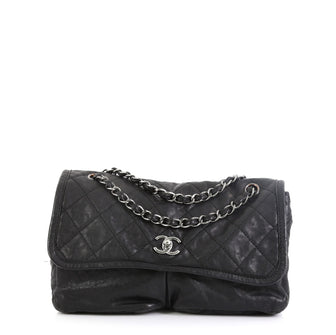Chanel Natural Beauty Split Pocket Flap Bag Quilted Leather Medium Black 4592239