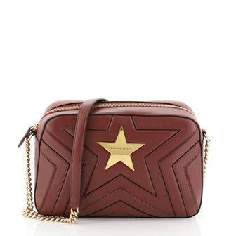 Stella McCartney Stella Star Crossbody Bag Quilted Faux Leather Medium Brown 459225