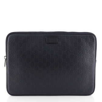 Gucci Laptop Sleeve Guccissima Leather Blue 4592271