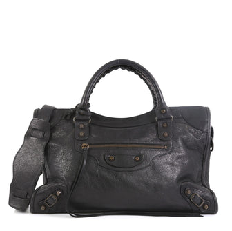 Balenciaga City Classic Studs Bag Leather Medium Black 4592279