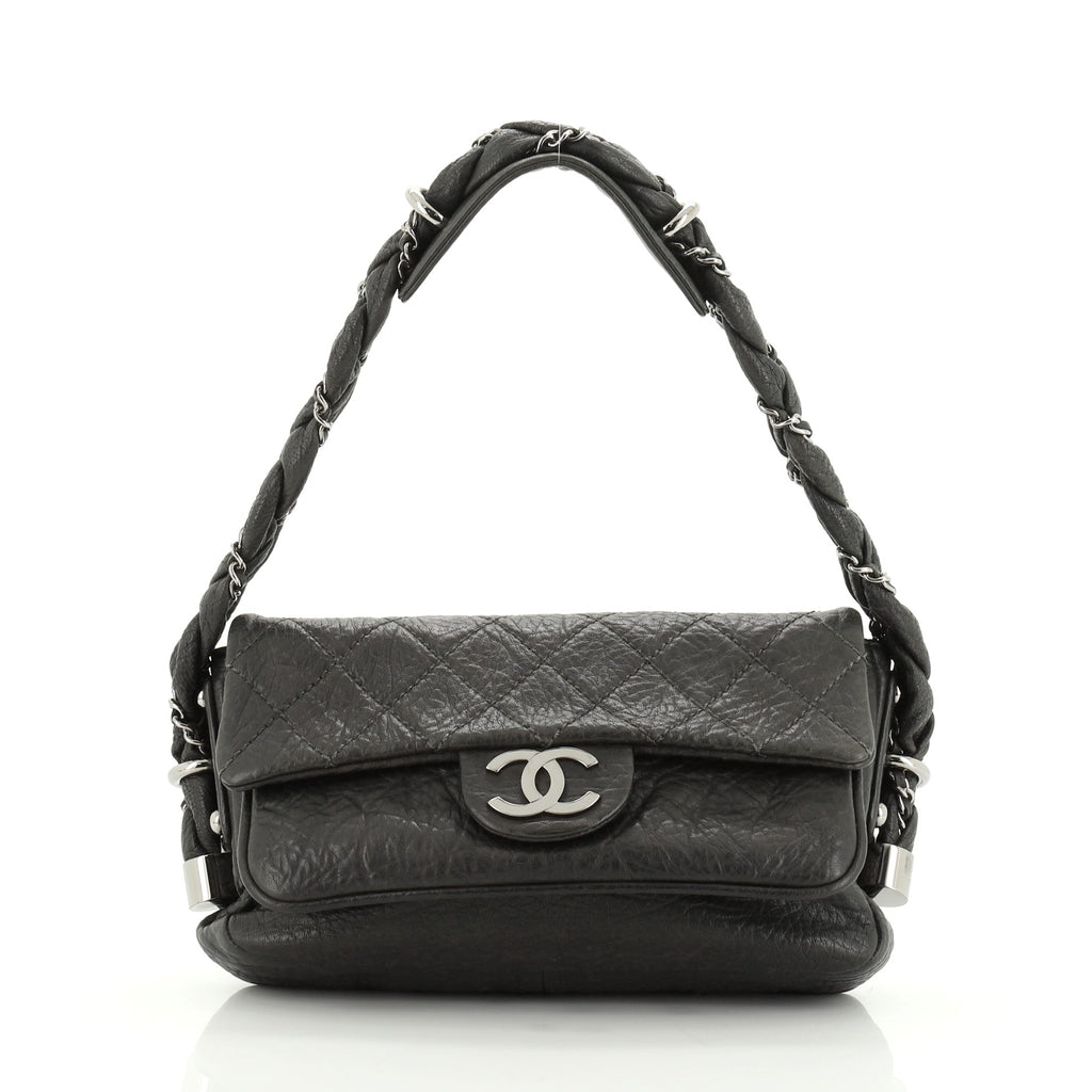 Chanel Lady Braid Flap Bag Quilted Distressed Lambskin Small Black 4592285