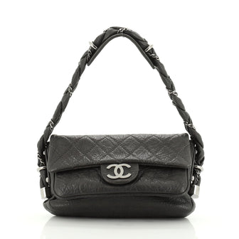 Chanel Lady Braid Flap Bag Quilted Distressed Lambskin Small