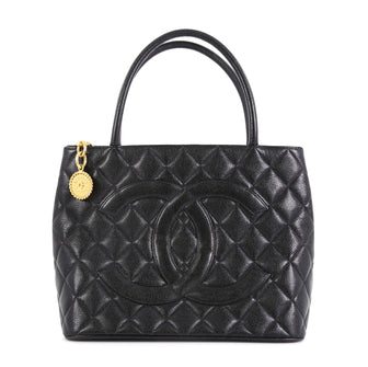 Chanel Medallion Tote Quilted Caviar Black 4592293