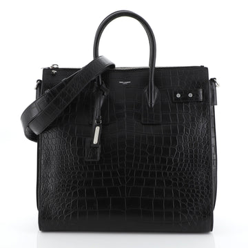 Saint Laurent Sac de Jour Souple Zip Tote Crocodile Embossed Leather North South