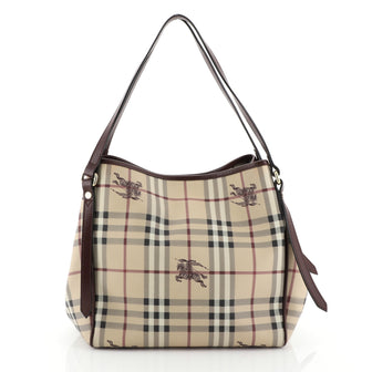 Burberry Canterbury Tote Haymarket Coated Canvas Small