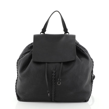 Bottega Veneta Backpack Leather with Intrecciato Medium Black 459481