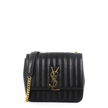 Saint Laurent Vicky Crossbody Bag Vertical Quilted Leather Large