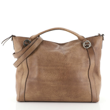 Gucci Miss GG Convertible Tote Leather Medium Brown 4596927