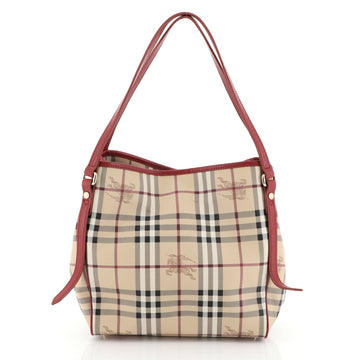 Burberry Canterbury Tote Haymarket Coated Canvas Small Brown 4596929