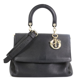 Christian Dior Be Dior Bag Pebbled Leather Medium Black 4596932