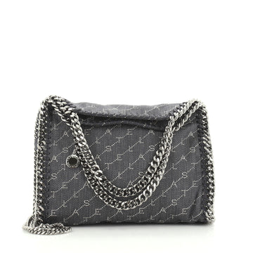 Stella McCartney Falabella Fold Over Crossbody Bag Printed Denim Mini