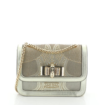 Christian Louboutin Sweet Charity Shoulder Bag Laser Cut Leather Small