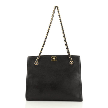 Chanel Vintage CC Chain Tote Caviar Small