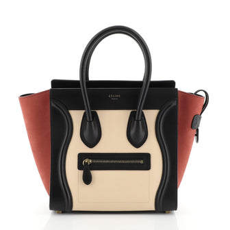 Celine Luggage Handbag Grainy Leather Micro Multicolor 4597113