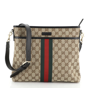 Gucci Web Messenger Bag GG Coated Canvas Medium