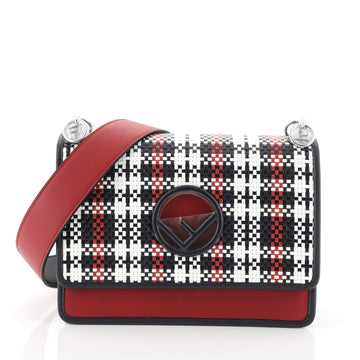 Fendi Kan I F Shoulder Bag Woven Leather Medium