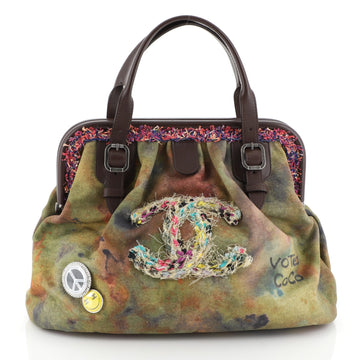 Chanel On The Pavements Graffiti Bowling Bag Canvas 