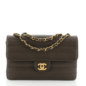 Chanel Vintage CC Flap Bag Horizontal Quilt Caviar Jumbo