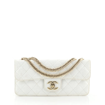Chanel Evening Star Flap Bag Quilted Patent East West White 459881