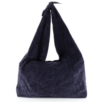 The Row Bindle Knot Hobo Suede Blue 459882