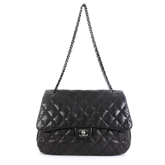 Chanel 3 Accordion Bag Quilted Lambskin Maxi Black 459901
