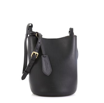 Burberry Lorne Bucket Bag Leather Small Black 460001