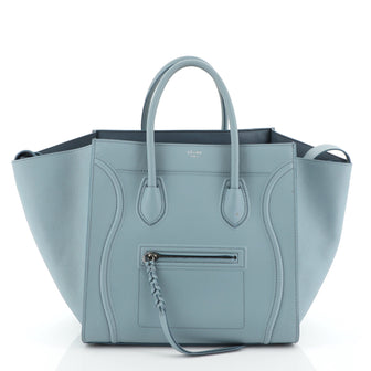 Celine Phantom Bag Textured Leather Medium Blue 4601926