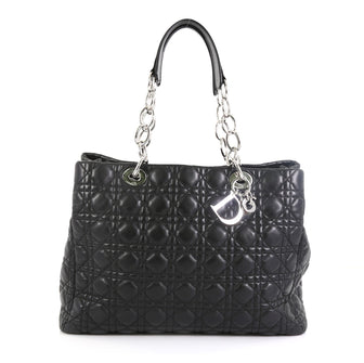 Christian Dior Soft Chain Tote Cannage Quilt Lambskin Large Black 4601929