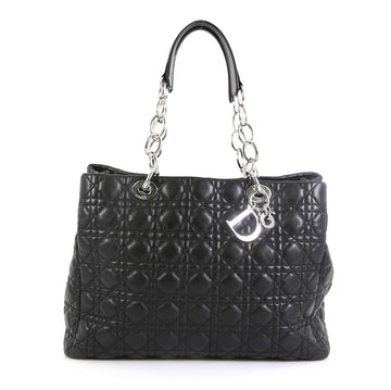 Christian Dior Soft Chain Tote Cannage Quilt Lambskin Large Black 4601929