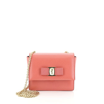 Salvatore Ferragamo Ginny Crossbody Bag Saffiano Leather Mini Pink 4601933