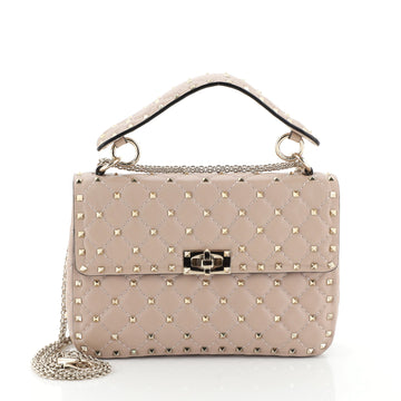 Valentino Rockstud Spike Flap Bag Quilted Leather Medium