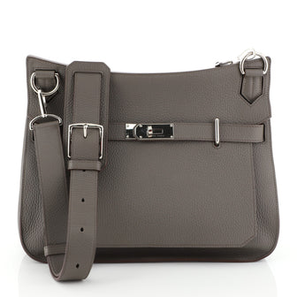 Hermes Eclat Jypsiere Handbag Clemence 34 Gray 460271