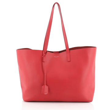 Saint Laurent Shopper Tote Leather Large Red 4602937