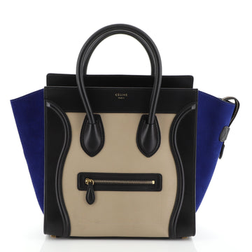 Celine Tricolor Luggage Handbag Leather Mini