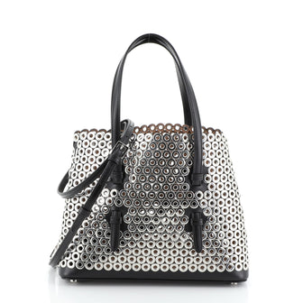 Alaia Open Tote Grommet Embellished Leather Small