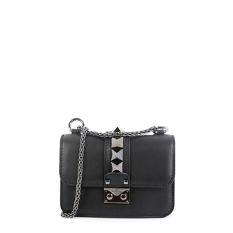 Valentino Glam Lock Shoulder Bag Leather Mini