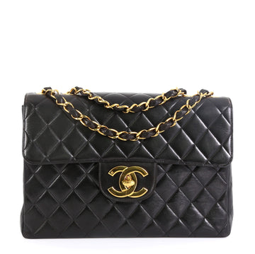 Chanel Vintage Classic Single Flap Bag Quilted Lambskin Jumbo