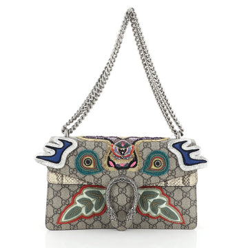Gucci Dionysus Bag Embroidered GG Coated Canvas with Python Small