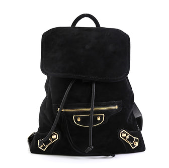 Balenciaga Baby Daim Classic Metallic Edge Traveler Backpack Suede Extra Small